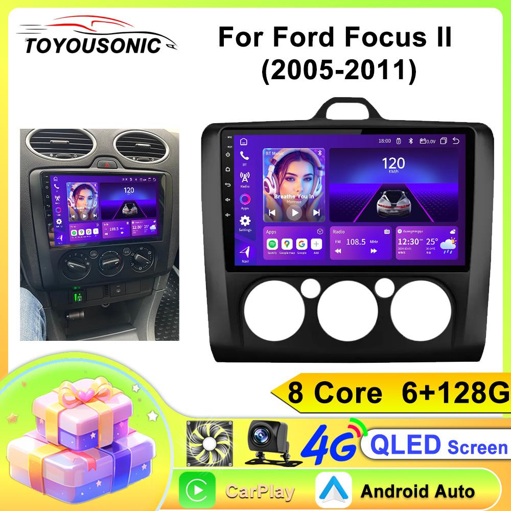Car Radio Carplay For Ford Focus II (2005-2011) Navigation GPS Android Auto Multimedia Player Stereo Unit WiFi BT No 2din 4G