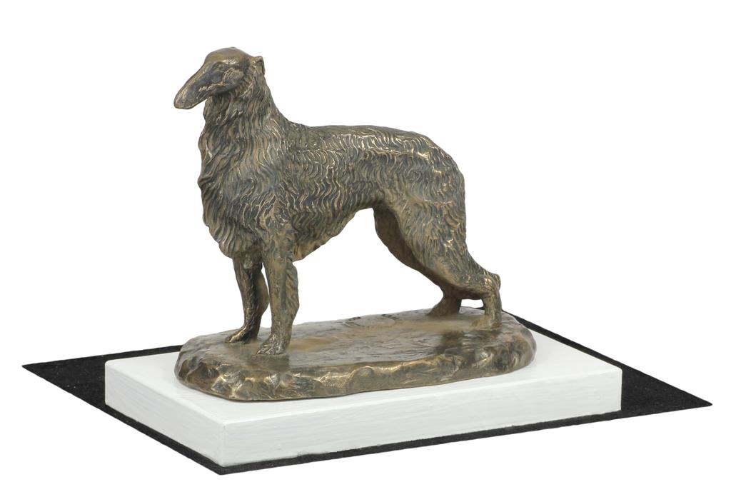 Borzoi, Russian Hunting Sighthound, Russian Wolfhound IV - Dog Figurine, Figure On a White Base, Trophy for Art-Dog Dog Show Exhibition
