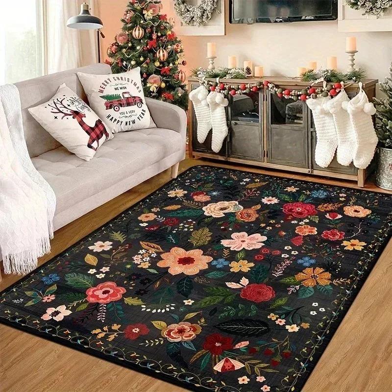 1PC Sunflower Pattern Kitchen Rugs Non-Slip Home Door Mats Pop design Bathroom Rugs Bath Mat Carpet for Home Sink Laundry Decor