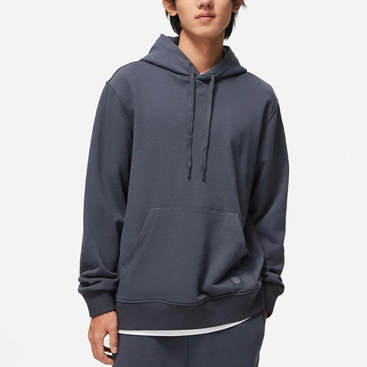 Li Ning China Color Series Einfarbiges Lässiges Langarm-Sweatshirt Herren-Sweatshirt Cold-Sand-Black AWDT963-2
