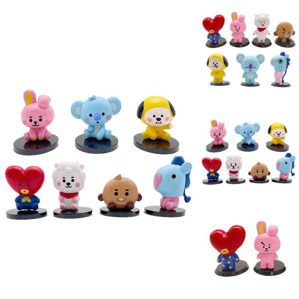 BTS BT21 7-teiliges Set Babyphone-Figuren, Ornamente, Tortenaufsatz, Spielzeug, Geschenk