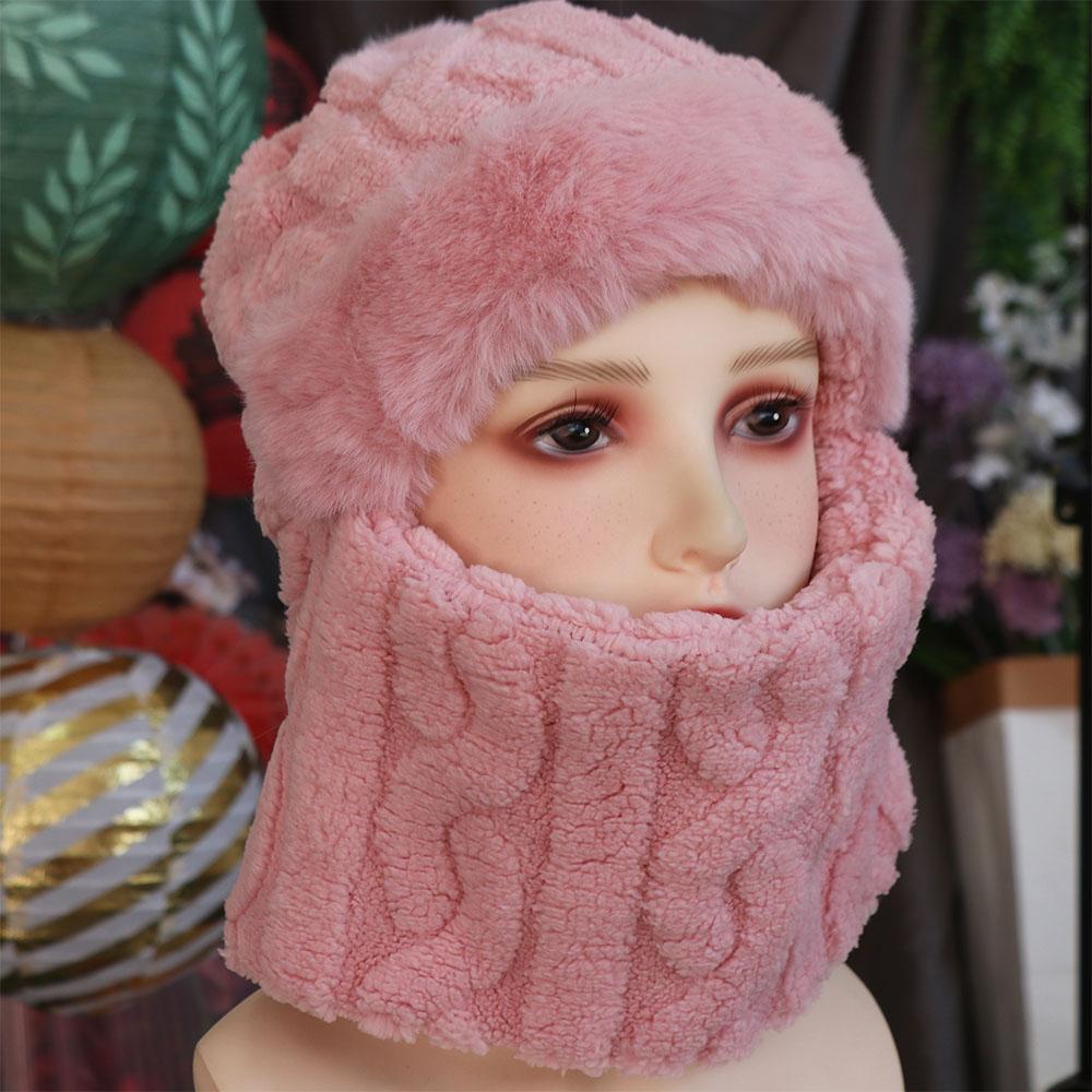 Neck Warmer Crochet Hat Scarf Set Ear Protection Pullover Cap Women Knitted Beanie All-match