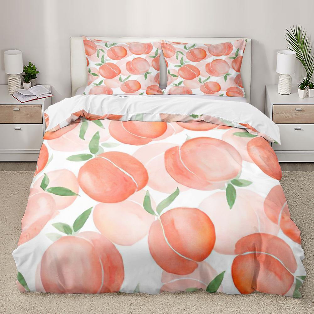 Watermelon Duvet Cover Set Fresh Fruit Pink Green Style Comforter Cover for Kids Girls Women Polyester Bedding Set King Size