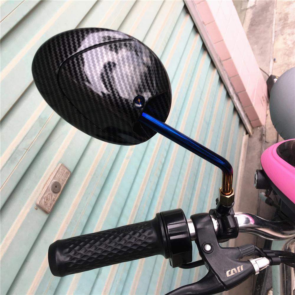 2ks/pár Motocyklové zrcátko Skútr Elektrokolo Zpětná zrcátka Elektrombilní zadní zrcátko 8mm 10mm uhlíkové vlákno