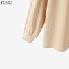 ZANZEA Women Casual Round Neck Loose Long Sleeve Spring T-Shirts