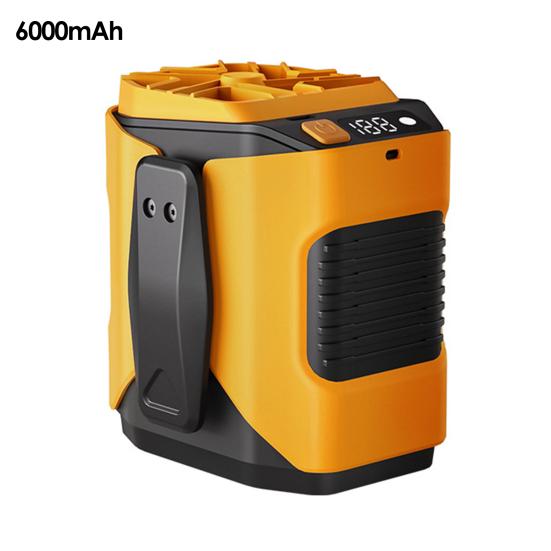 Rechargeable Waist Fan with LED Flashlight Portable Waist Clip Fan with Hanging Rope 100 Gear High Air Volume Cooling Fan for Outdoor Camping Jobsite