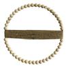 Yousheng Wood Bead Rope Wall Decoration Boho Farmhouse Rustic Round Plants Display Frame Wall Art Home Office Living Room Wall Ornament