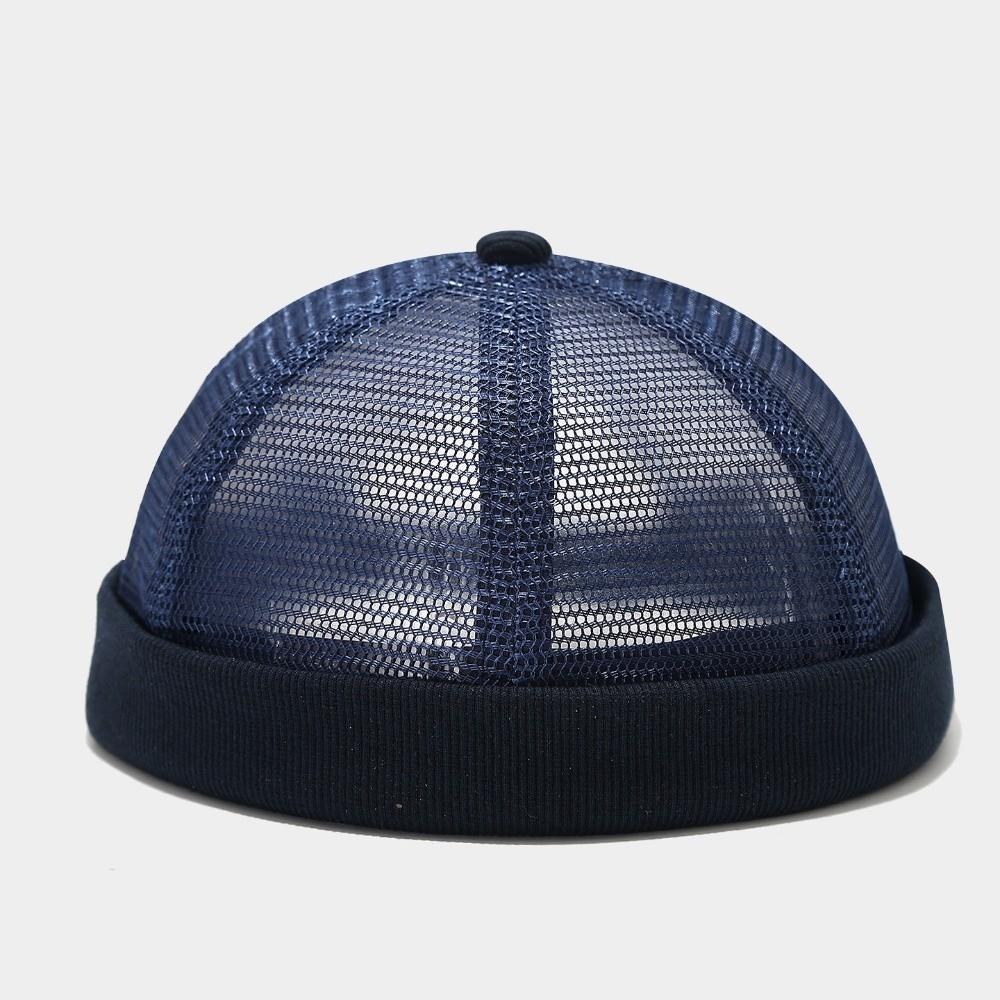 Brimless Mesh Brimless Skullcap Mesh Sailor Cap Classic Breathable Beanie Hat Summer Season темно-синий