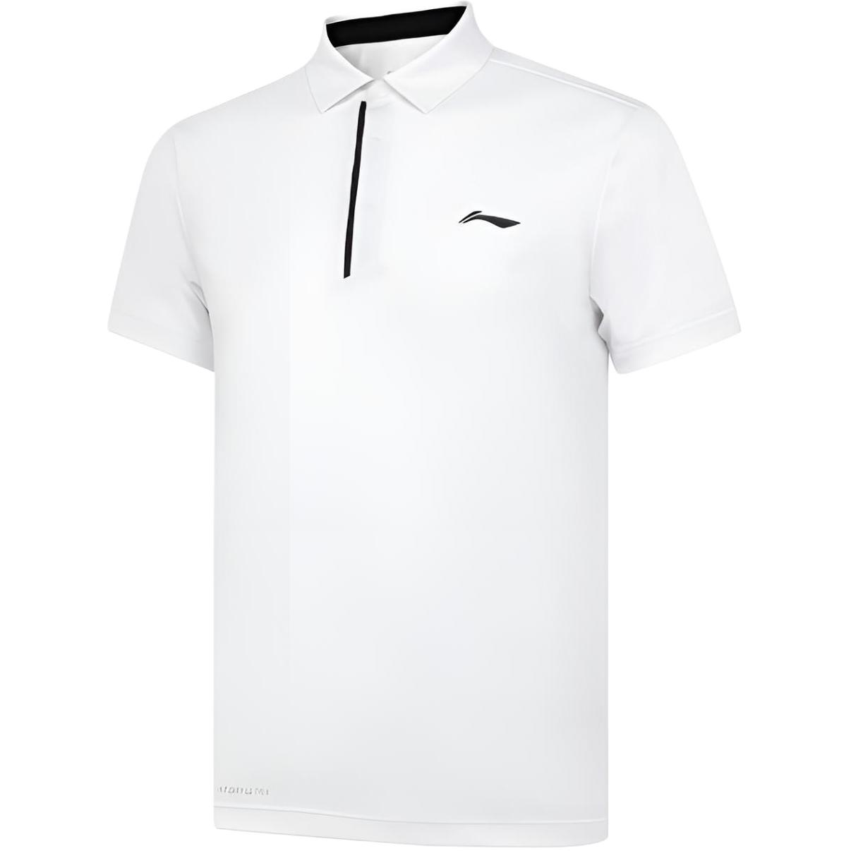 Li Ning Polo Shirts Men s White Polo Collar Moderate Straight Fit APLT031-2 6XL