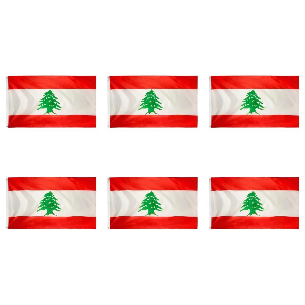 1-10 ks Dekorativní vlajka Libanon Světové vlajky zemí Polyester Vlajka Libanonské republiky Vnitřní Venkovní 90x150cm Vlajka k zavěšení