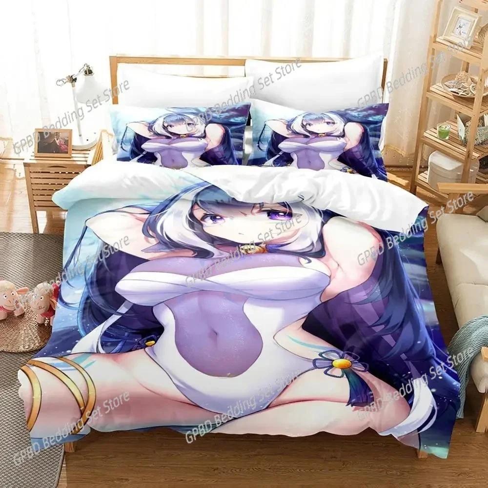 Anime Kawai Young Girls Shylily Beding Set 3D Printed Suitable for Bedrom Soft Duvet Cover Set With Pilowcases Children Kids Home Textile