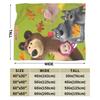 M-Mashas and B-Bears Blanket Multiple Sizes Soft Fuzzy Plush Kawaill Bear Throw Blankets for Sofa Couch and Bed