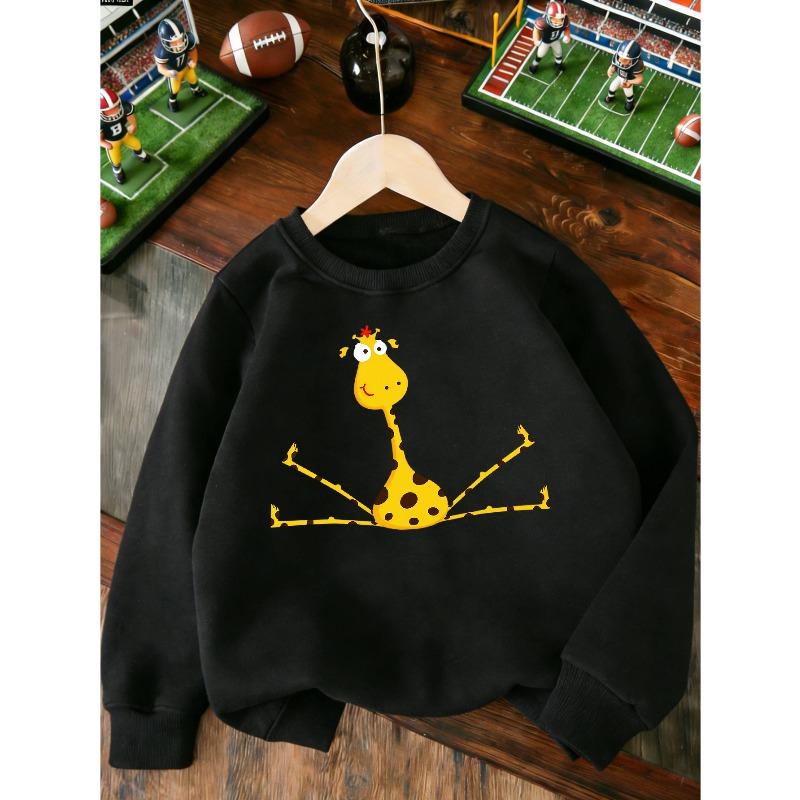 European sizes Kids' Hoodies, Tops for Kids, Quirky, Sporty Style, Stylish Kids. Kids' Round-Neck Hoodies with Cute And Quirky Giraffe Prints