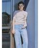 Furfur Gingham Knit Pullover RWNT252043 Pink Women's