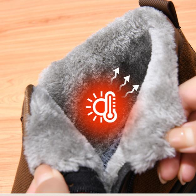 Herren Baumwollschuhe Fleece Dicksohlige Seitenreißverschluss Herren Casual Weichsohlige Leichtsohlige Papa Warme Schuhe