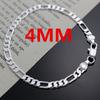 Noble New Arrive 925 Sterling Silver 4MM Chain for Men Women Bracelet Necklace Jewelry Set Lady Christma Gifts Charms Wedding
