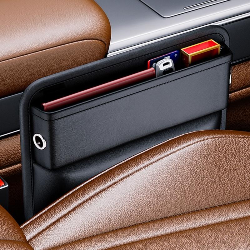 Multifunctional Car Seats Slot Storage Leather Pouches Space Saving for Key Phones Wallets Organizing Personal Items