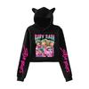KPop Demon Hunters Cat Ears Short Hoodie Autumn Huntrix Pullover Anime Cosplay Party Jacket Student Y2K Harajuku Clothing