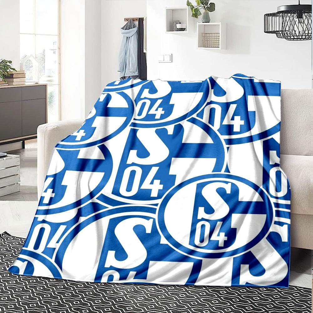 Schalke 04 Printed Flannel Blanket, soft throw for bedroom sofa, washable, Christmas present, great gift.
