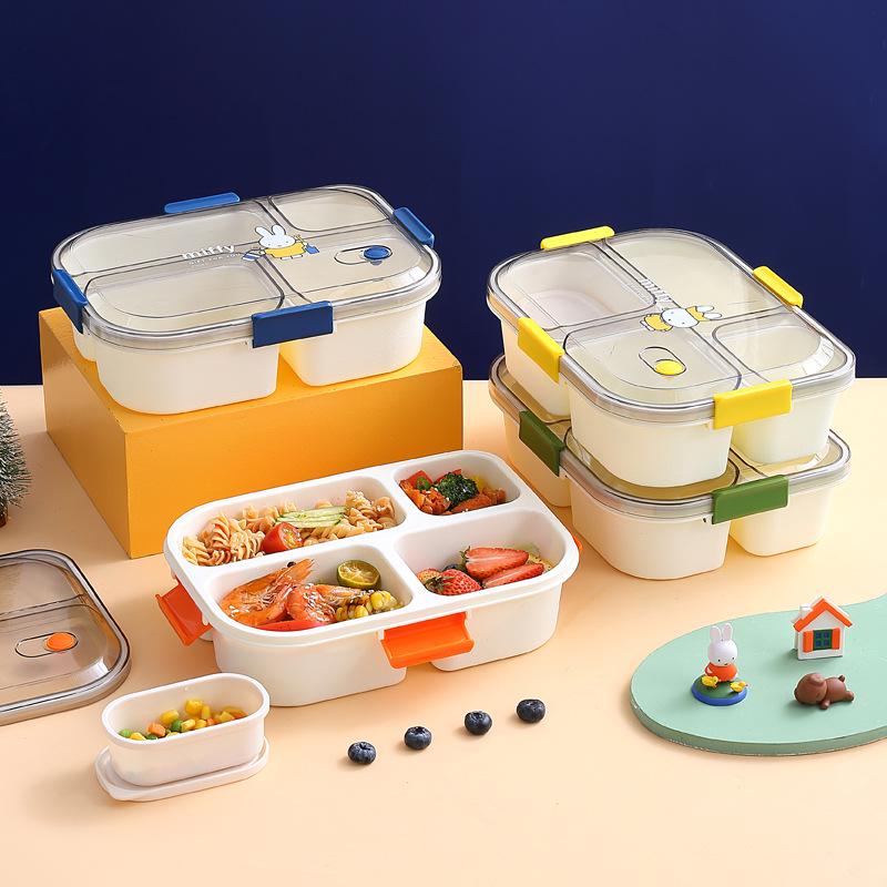 Miffy Cartoon Bento Lunch Box - Microwaveable 3-Compartment for Adults and Students
