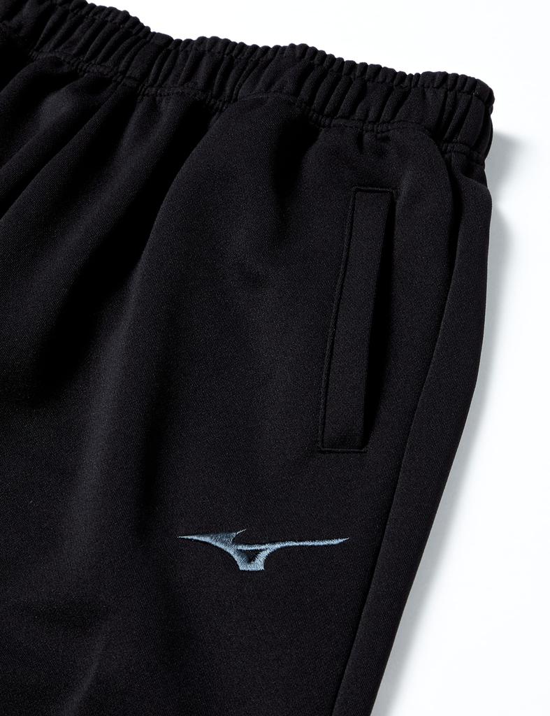 Mizuno Training Wear Warm-Up Pants, Standard, Moisture-Wicking, Quick-Drying, Unisex, Black/Castle Charcoal, Size XS, 32MD9125
