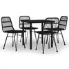 3157895 vidaXL Mobilier à dîner de jardin 5 pcs Noir Résine tressée