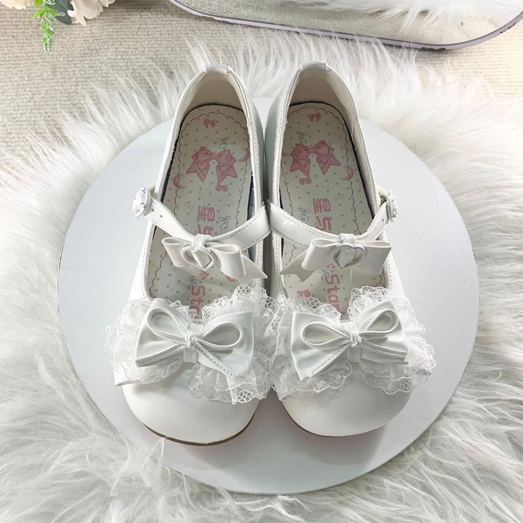 New Lace Bow Ballet Round Head Low Heel Women's Shoes