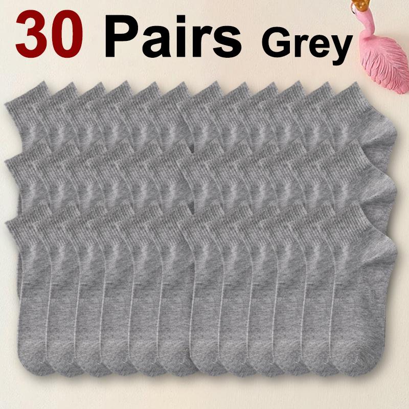 6/12/30 Pairs Men Mid Socks Business Sports Sweat Absorption Breathability Spring Summer Solid Color Soft No Pilling Casual Sock
