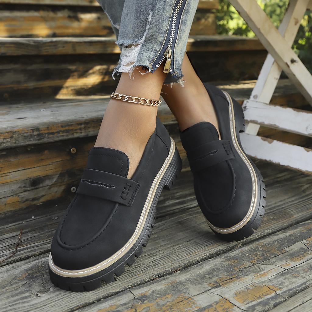 New Women's Shoes with Thick Heels and Soles, A Retro One-foot Style