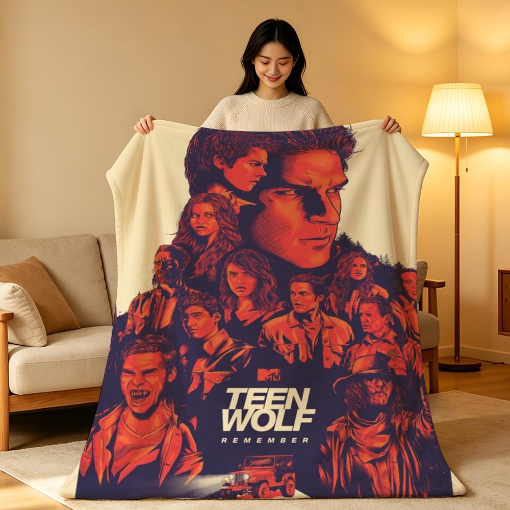Film T-Teen W-Wolf Werfen Hochdichte Kurze Plüschdecke Weich Hautfreundlich für Sofa Nickerchen Klimatisierten Raum