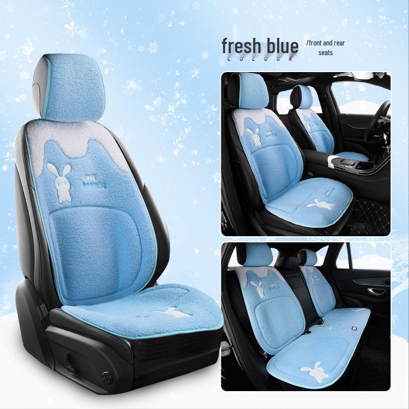 Universal Plush Winter Car Seat Cushion - Thick, Warm, Goddess Style for Five-Seaters