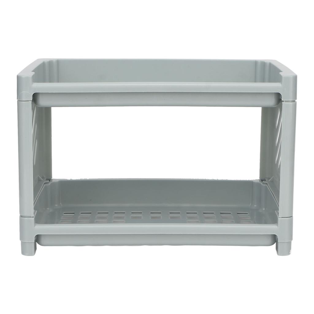 Desk Organizer Storage Rack Shelf PP Hollow Design 2 Tier for Home Bathroom Table