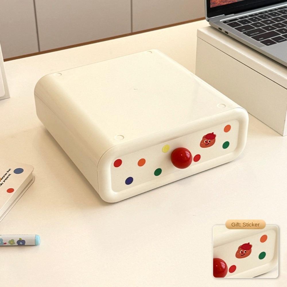 New Dopamine Desk Organizer Box Large Capacity Dust-proof Storage Box Stackable Stationery Storage Rack Cosmetics