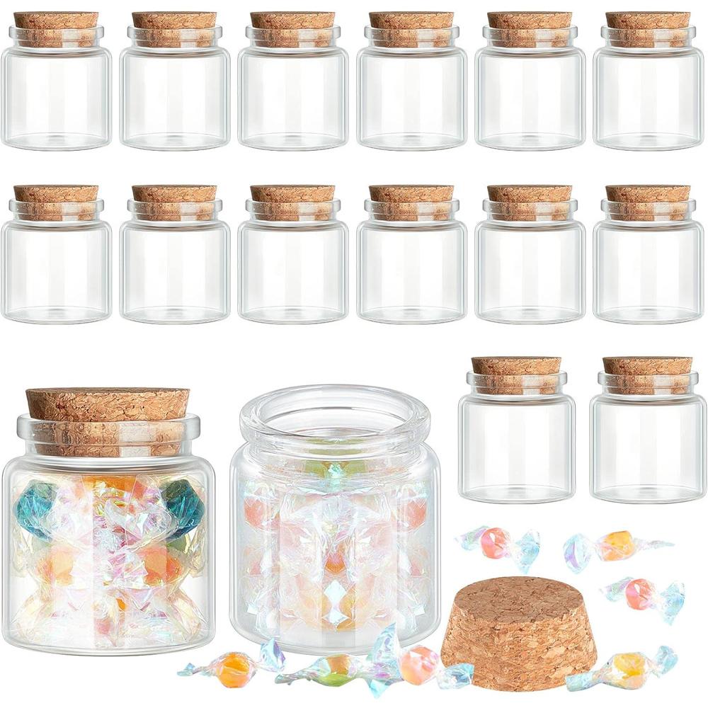 24er-Pack kleine Glasflaschen mit Korken, 50 ml / 1,7 oz, Kleine Glasgefäße Zaubergläser Klare Trankflaschen Mini-Glasflaschen mit Korken
