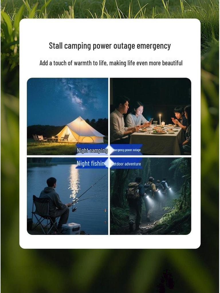 Ultra-Bright Solar Rechargeable Waterproof Portable Floodlight for Outdoor Camping and Night Market Emergencies