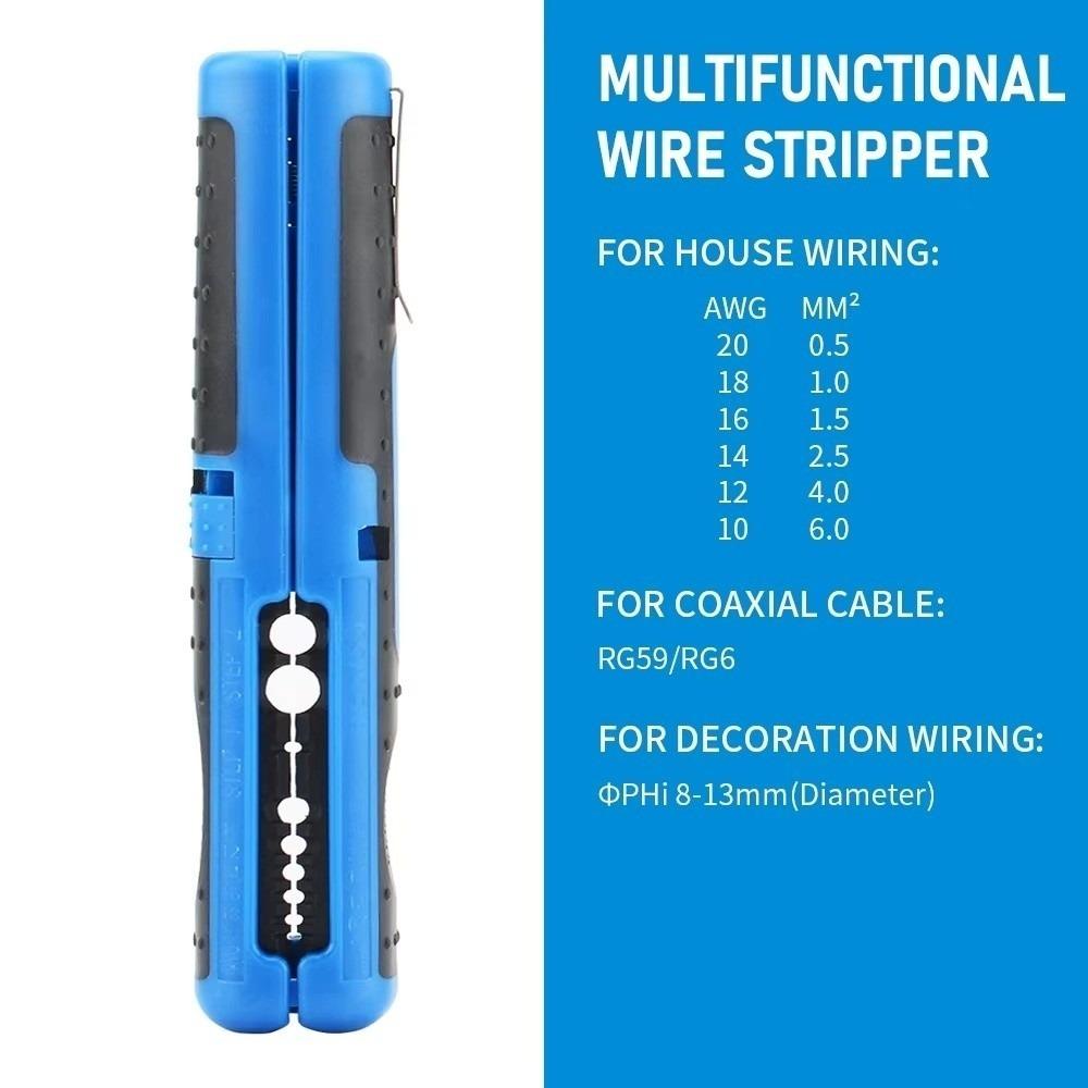 

Portable Cable Stripper Anti-Skid Handle Manual Wire Stripper Durable Pen Clip Design Coaxial Cable Stripper RG59 RG6 Cable синий