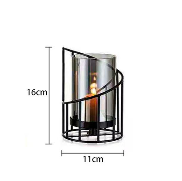 Nordic Romantic Wrought Iron Candlestick Holder - Elegant Candlelight Decor for Living Room & Dining Table