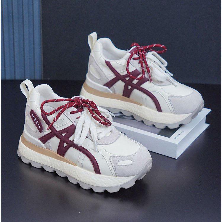 

Thick-soled breathable mesh Forrest Gump shoes women s autumn new sports and leisure versatile sports board shoes women 40 бежевый