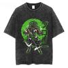 Dragon Ball Retro Washed Cotton T-Shirt Men Oversized Green Aura Super Saiyan Broly Print Unisex Short Sleeve