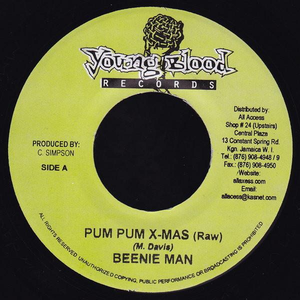 7inch Record BEENIE MAN - Pum Pum X-Mas NONE Young Blood Rec 2004 Jamaica Reggae, Ska & Dub Used