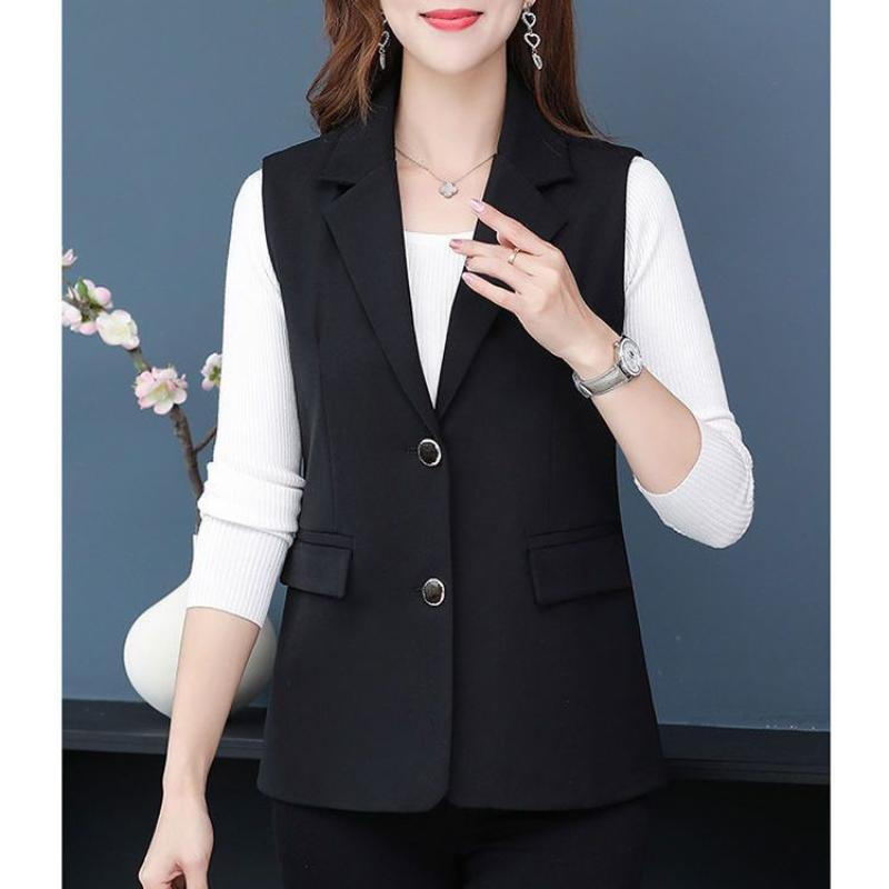 Western Women's Spring and Autumn New Versatile Casual Temperament Sleeveless Suit Vest Top