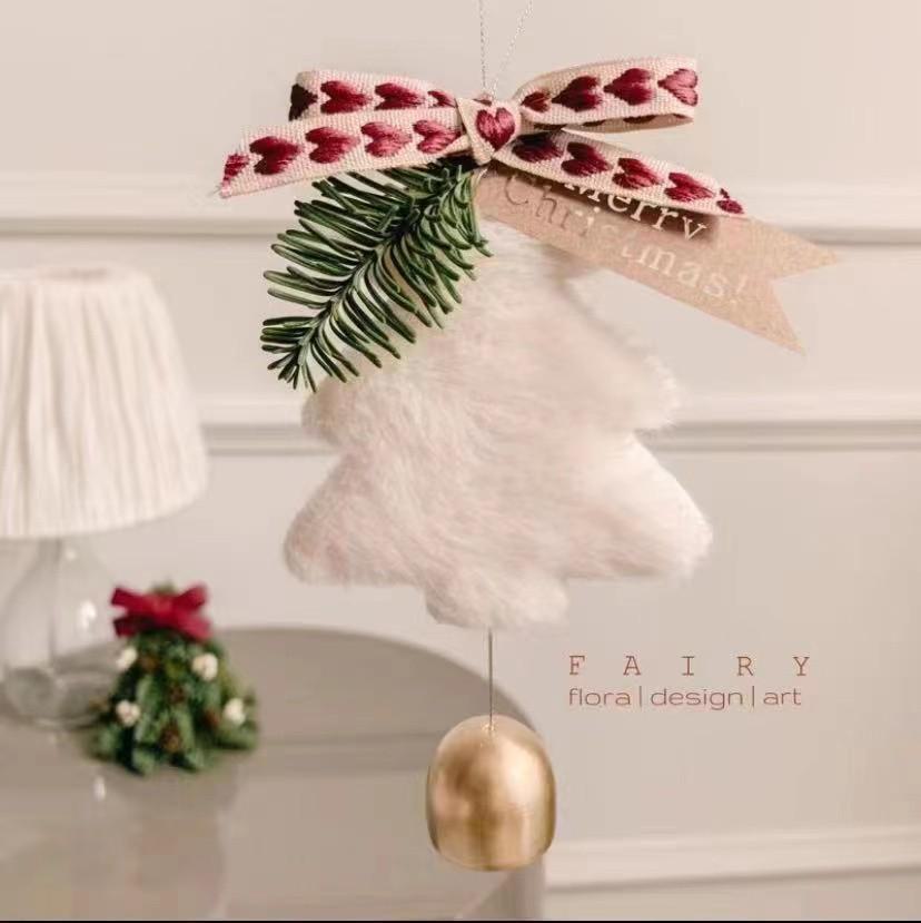 Red Christmas Tree and Car Ornaments - Stars, Bells & Couple Gifts
