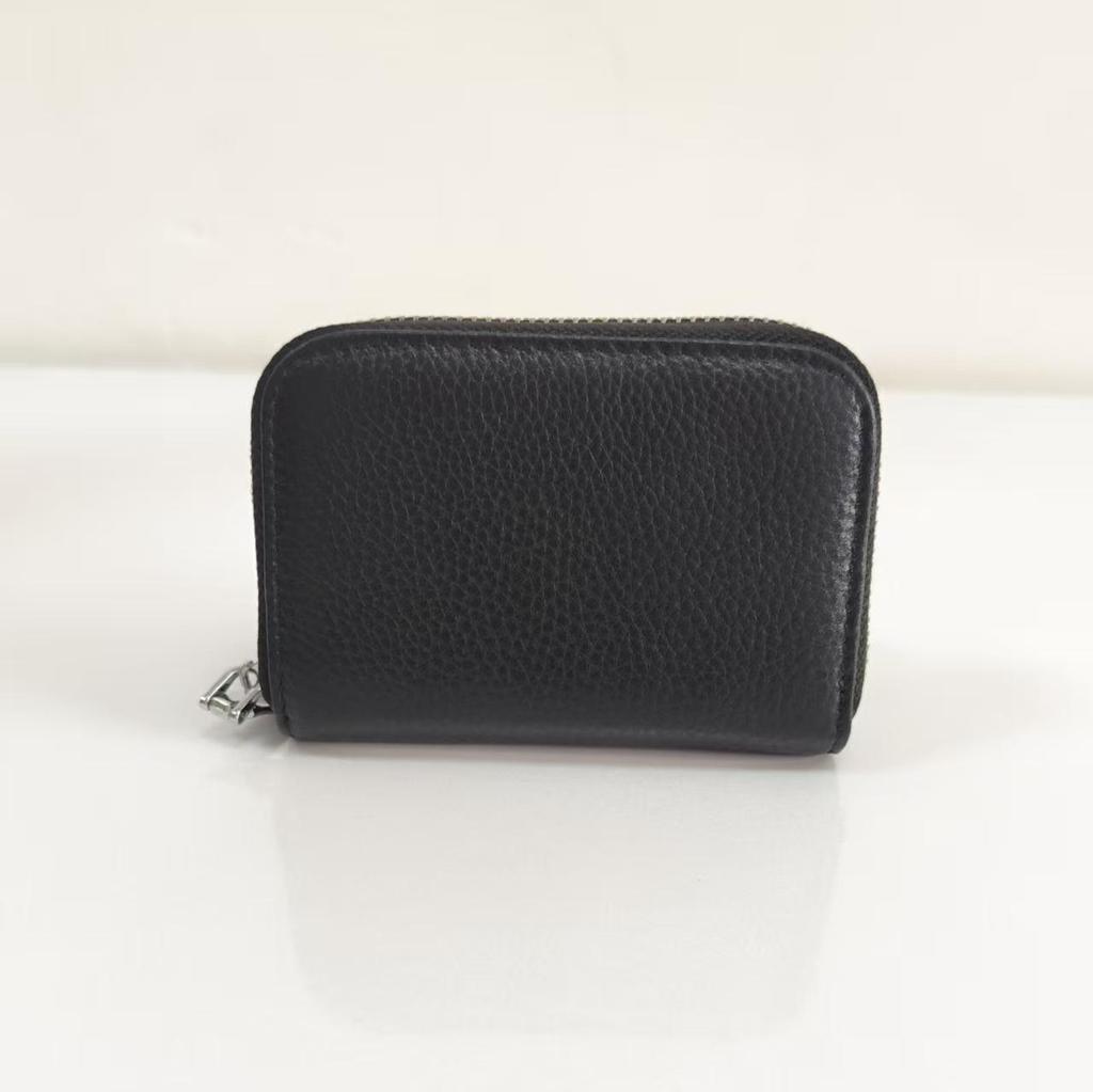 Best-Selling Women's Cowhide Zipper Accordion Card Holder with Multi-Card Slots