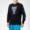 Nike Sport Print Long Sleeve Round Neck T-Shirt Men Tops Black DB6189-010