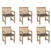 Day and Night - Day and Night Garden Chairs 6 Pcs Solid Teak Wood Anthracite Cushions