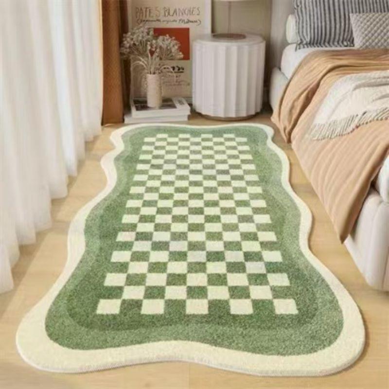 

VIKAMA Simple Cream Wind Living Room Bedroom Soft Bedside Rug Home Non-slip Thickened Imitation Cashmere Carpet 40X60CM