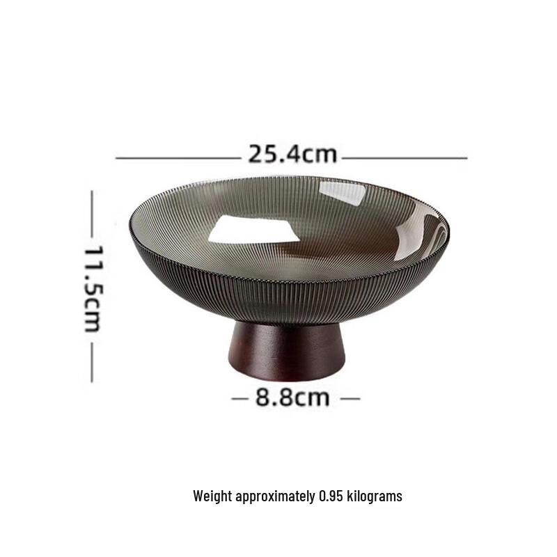 New Chinese Style Modern High-Footed Glass Fruit Plate