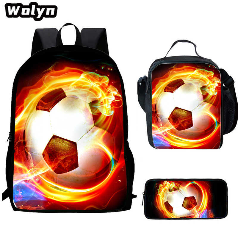 Football School Bag High Definition Waterproof Printing Multi-Functional Load Reduction Ridge Backpack