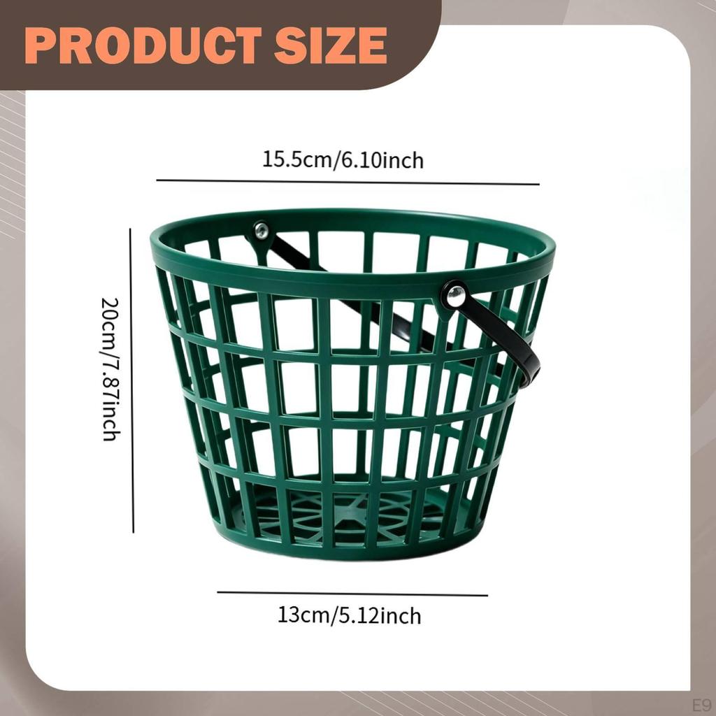 Golf Ball Basket Bucket Convenient Storage Golfball Container Holds 50 Balls for Backyard Court