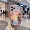 Watercolor Sunset Ocean Rose Wavy Edge Phone Case For iPhone 17 16 15 14 13 12 11 8 7 Plus Pro Max Scenic Soft Back Cover